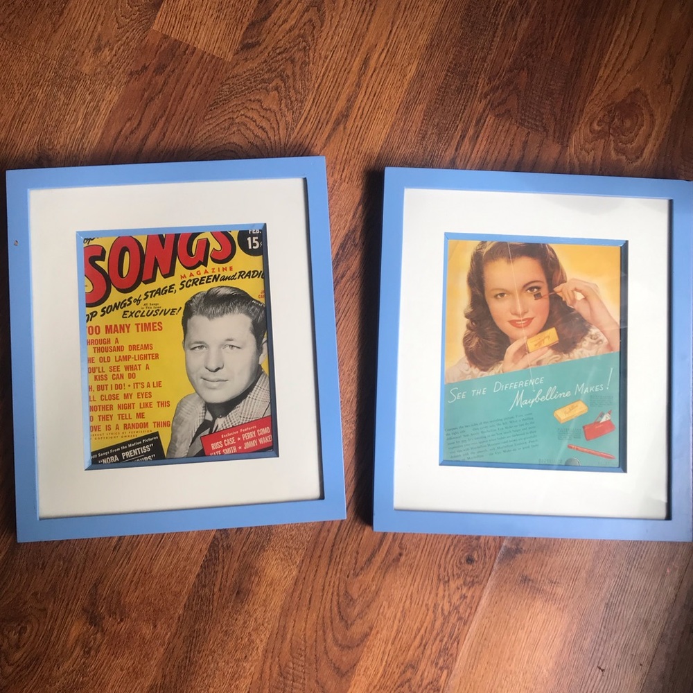 Framed original vintage 1947 magazine cover/ad